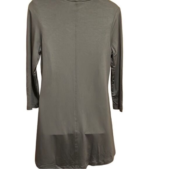 Flax In Motion Top Size XS Gray U Neck Tunic 3/4 Sleeve Oversized Lagenlook NWT - Picture 5 of 7